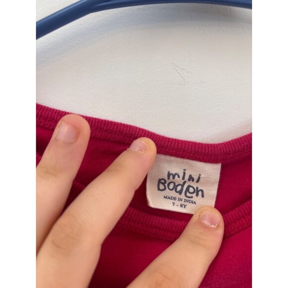 Mini Boden Girls Red Long-Sleeve Embroidered Cotton Top Size 7-8Y - Picture 2 of 4